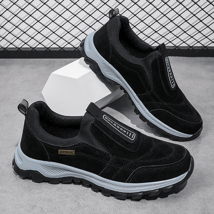 Herren Slipper-Sneaker aus Veloursleder-Optik mit rutschfester Profilsohle Echoarchiv