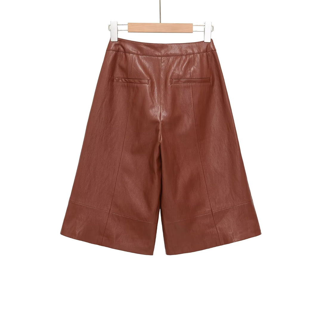 Damen elegante Culotte aus hochwertigem Leder mit weitem Schnitt Echo Archiv