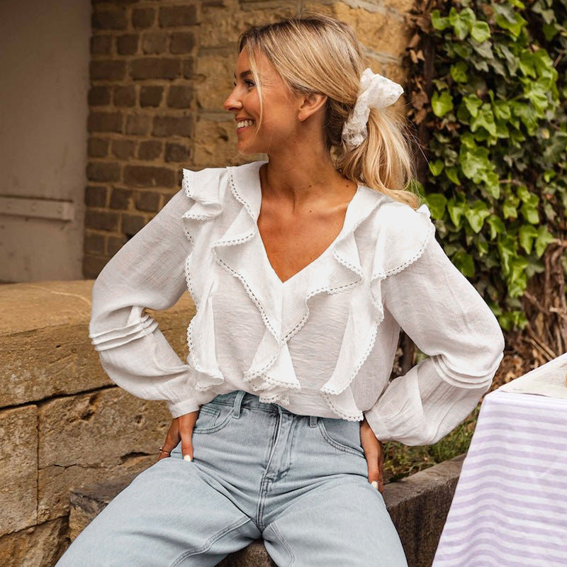 Damen Verspielte Bluse mit Rüschendetails Echo Archiv 1788168446