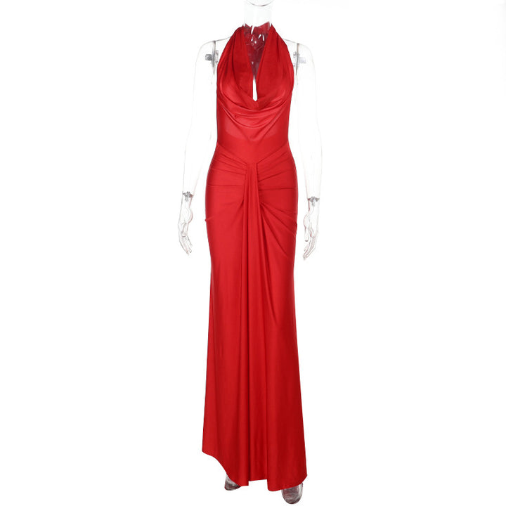 Damen Elegantes Wickel-Maxikleid mit tiefem V-Ausschnitt und figurbetonter Silhouette Echo Archiv