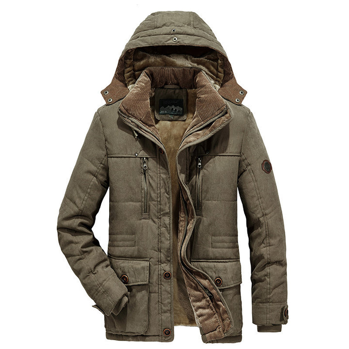 Herren Thermisch gefütterter Canvas‑Parka mit Kapuze und Cordkragen Echo Archiv