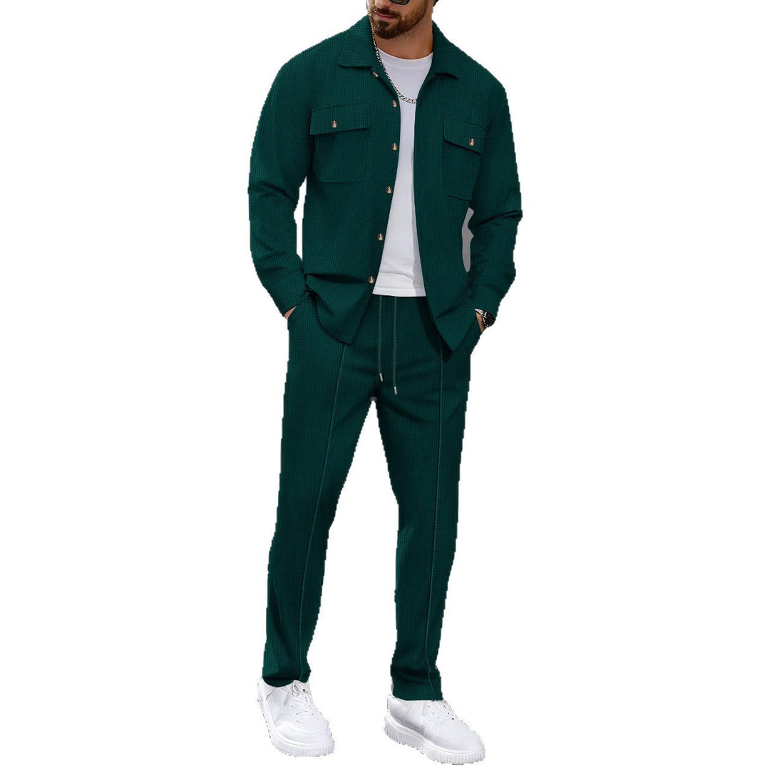 Herren modisches Freizeit-Set mit strukturierter Jacke und bequemen Hosen Echoarchiv