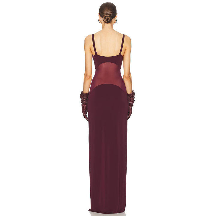 Damen elegantes Maxikleid mit schmeichelndem Schnitt und verstellbaren Spaghetti-Trägern Echo Archiv