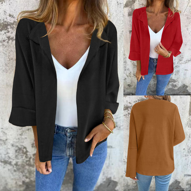 Damen Leichter Oversize-Mantelblazer mit offenem Schnitt und weiten Ärmeln Echoarchiv