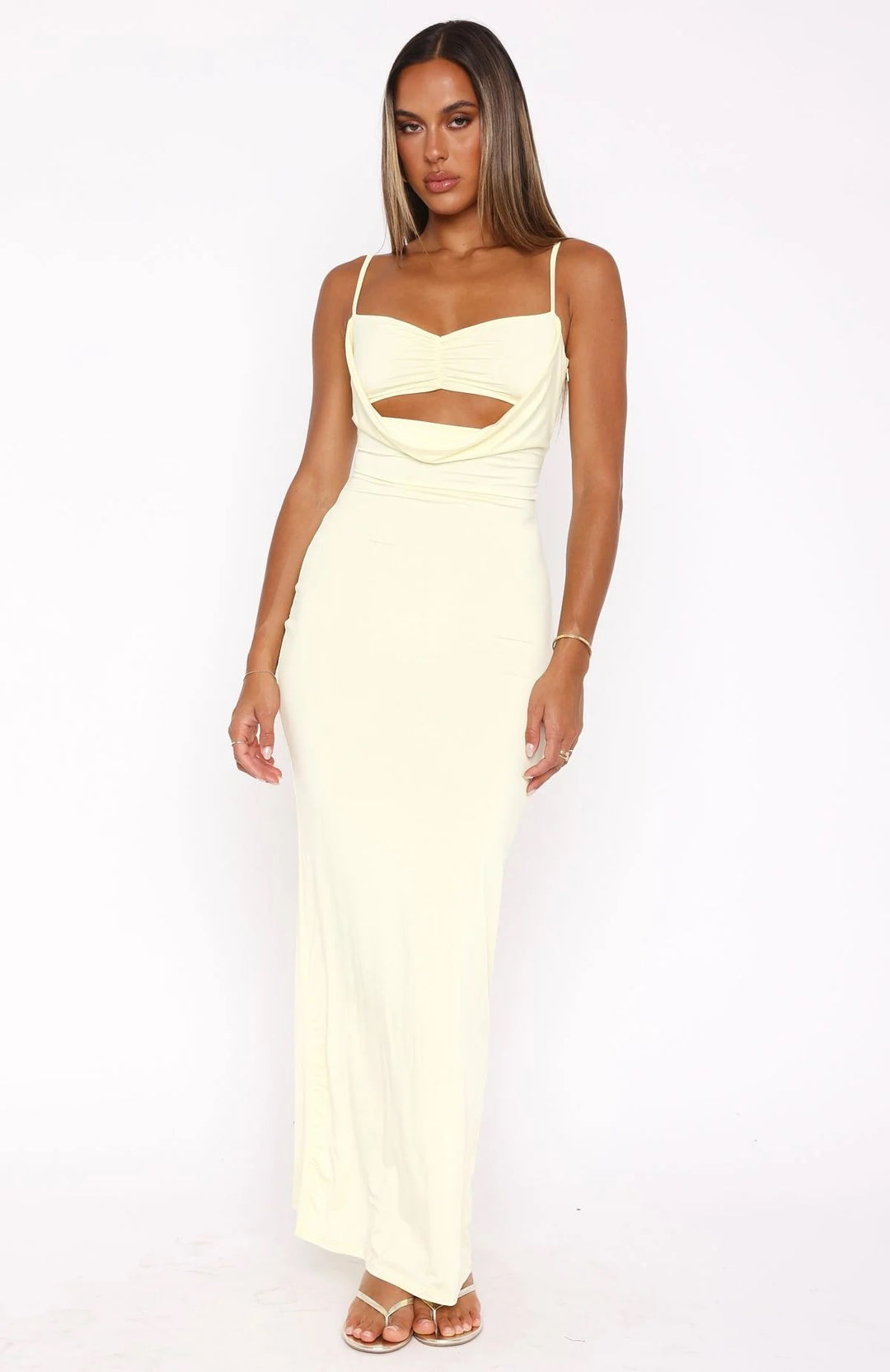 Damen Elegantes Cut-Out Maxikleid Echo Archiv