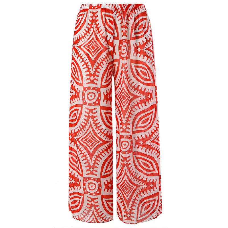 Damen Einteiler Badeanzug mit weitem Palazzo-Hosen Echo Archiv