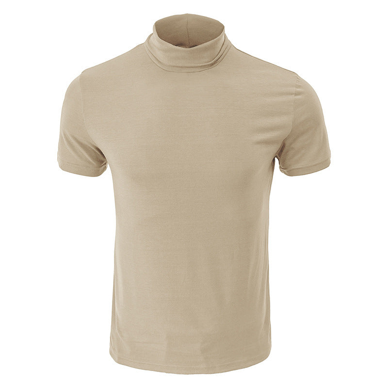 Herren modisches Kurzarm-T-Shirt mit hochschlagbarem Kragen Echoarchiv