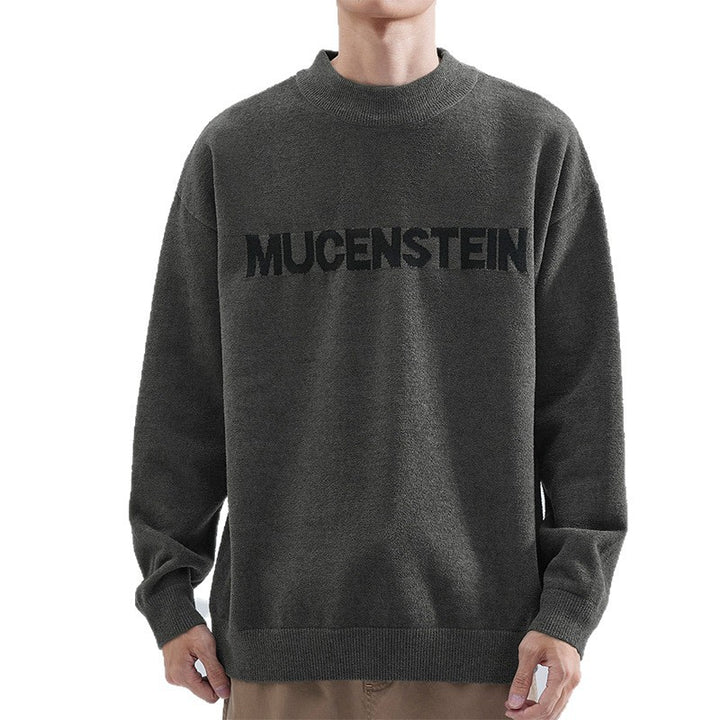 Herren Bequemer Oversized Pullover mit grafischem Schriftzug Echoarchiv