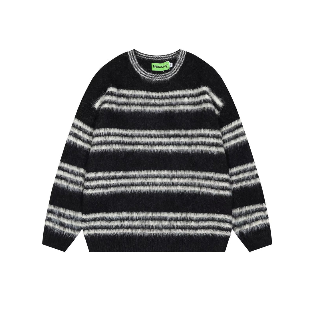 Damen Gemütlicher, gestreifter Grobstrickpullover Echoarchiv