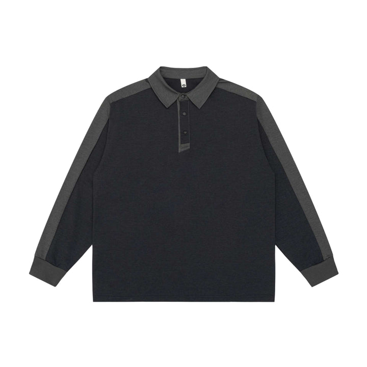 Unisex Retro-inspiriertes Polo-Sweatshirt mit Raglanärmeln und Halbknopfleiste Echoarchiv