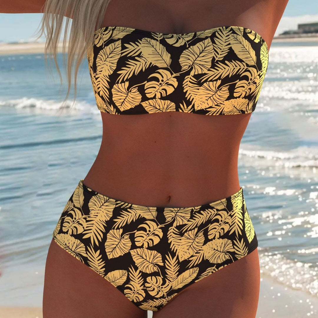 Damen Bikini-Set mit modischem Wellenmuster und verstellbaren Trägern Echo Archiv