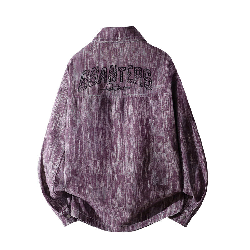 Herren Oversize-Hemdjacke mit Strukturprint, Druckknopfleiste & aufgesetzter Brusttasche Echoarchiv