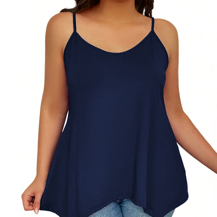 Damen lässiges Spaghetti-Träger Top mit asymmetrischem Saum Echo Archiv