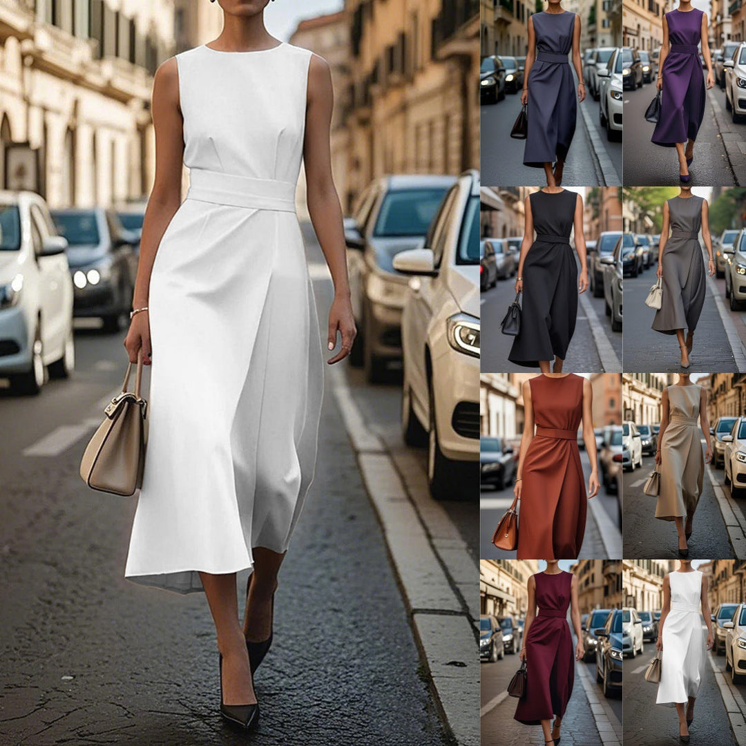 Damen Elegantes Maxikleid mit Echoarchivrnem Schnitt und feinen Plissée-Details Echoarchiv