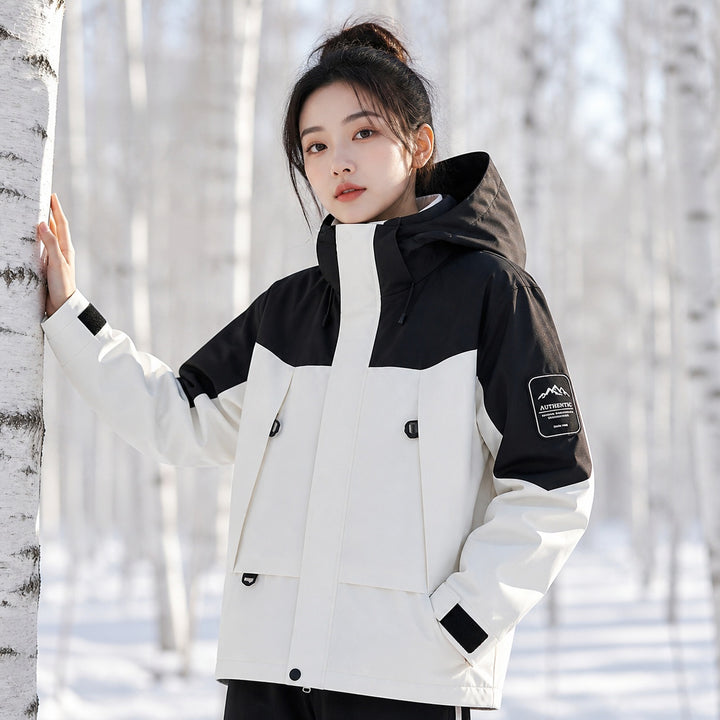 Unisex wasserfeste zweilagige Softshell-Regenjacke mit herausnehmbarem Fleecefutter und Kapuze Echoarchiv