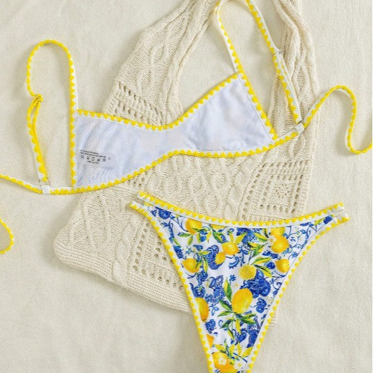Damen Bikini mit fruchtigem Motiv und raffinierten Schnitt Echo Archiv