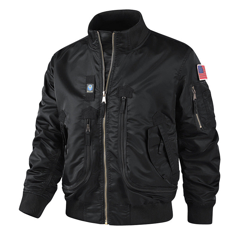 Herren nan klassische Bomberjacke im Pilotendesign mit Multifunktionstaschen und robustem Reißverschluss Echo Archiv