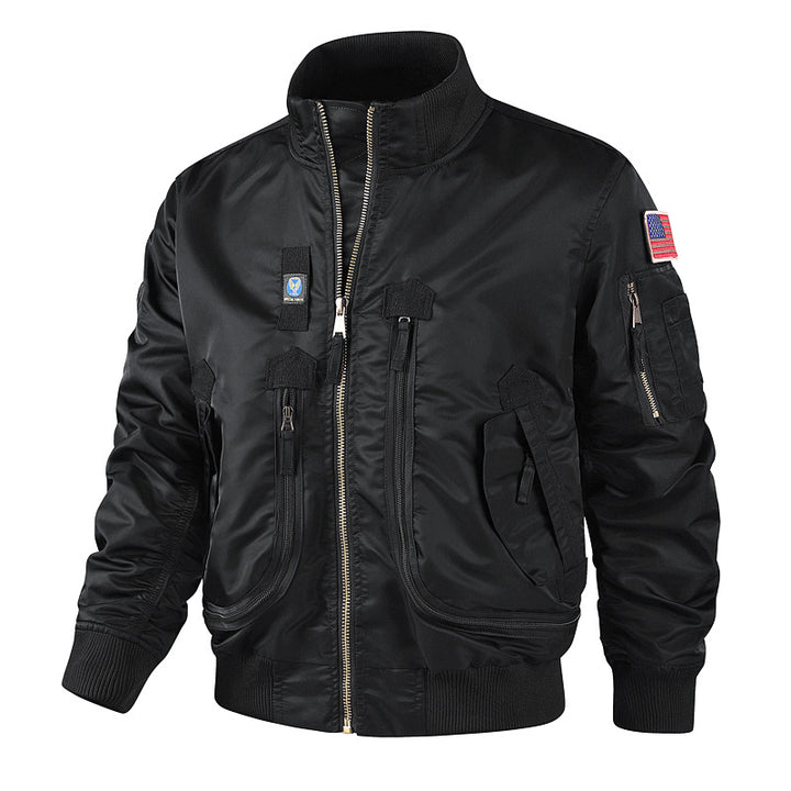 Herren nan klassische Bomberjacke im Pilotendesign mit Multifunktionstaschen und robustem Reißverschluss Echo Archiv
