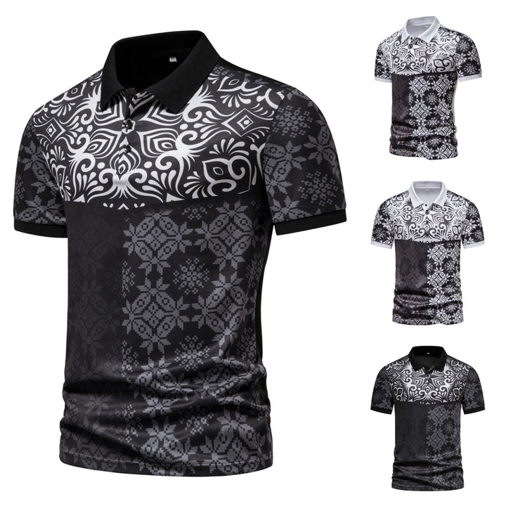 Herren Polohemd mit modernem Grafikdesign und atmungsaktiver Funktion Echoarchiv