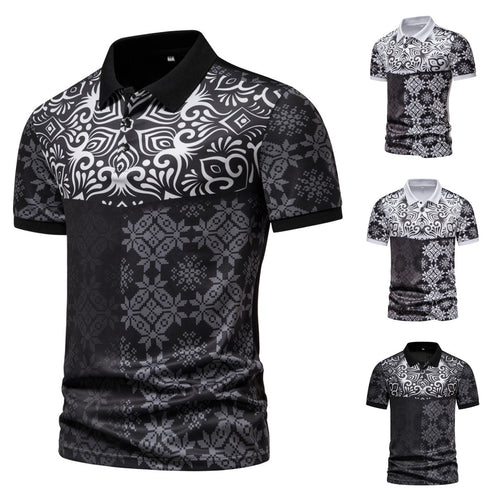 Herren Polohemd mit modernem Grafikdesign und atmungsaktiver Funktion Echoarchiv