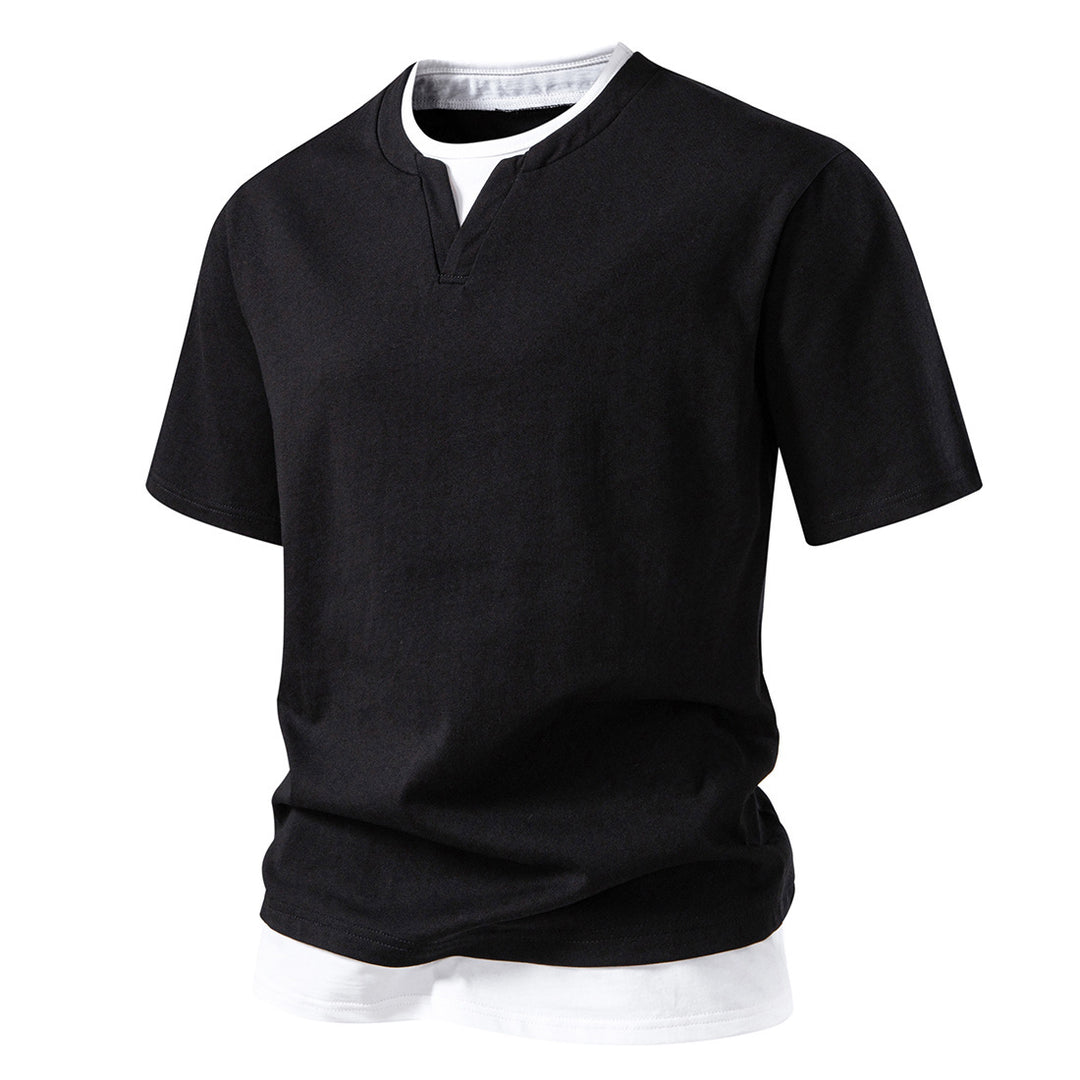 Herren lässiges V-Ausschnitt T-Shirt Echoarchiv