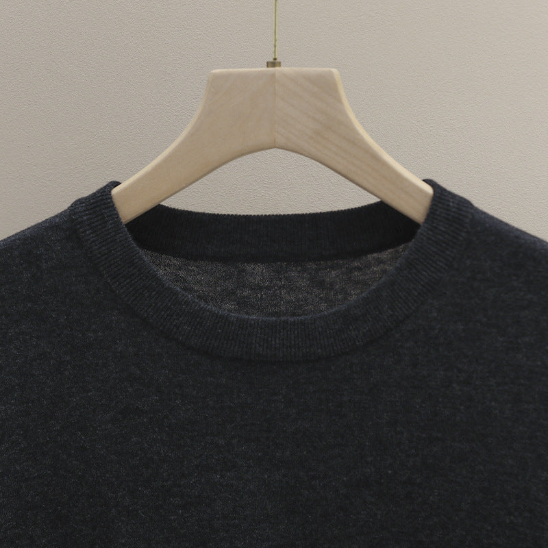 Herren fein gestrickter Kaschmir-Mischpullover mit Rundhals Echo Archiv