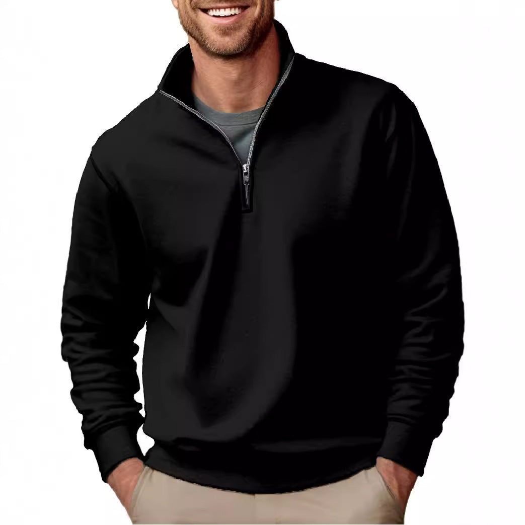 Herren Halbzip-Sweatshirt mit Stehkragen und weichem Fleece-Innenfutter – Cavarno