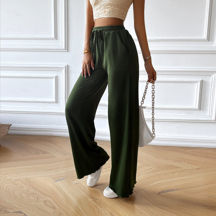 Damen weite Loungehose mit elastischem Bund, Kordelzug und seitlichen Eingrifftaschen – Avélisse