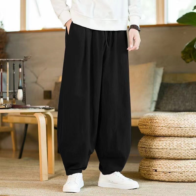Unisex nan moderner Oversize Harem-Jogger mit tiefem Schritt, Tunnelzug und seitlichen Eingrifftaschen Echo Archiv