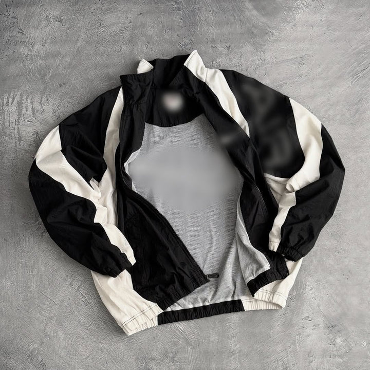 Unisex nan atmungsaktive leichte Wind- und Trainingsjacke mit Netzfutter, Stehkragen und elastischem Saum Echo Archiv