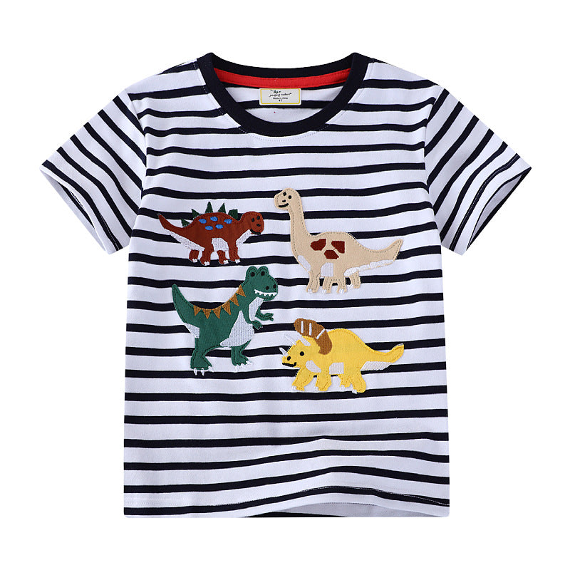 Jungen T-Shirt mit bunten Dinosaurier-Applikationen Echo Archiv