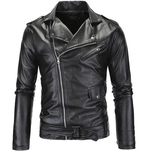 Herren stylische Bikerjacke aus hochwertigem Kunstleder Echoarchiv