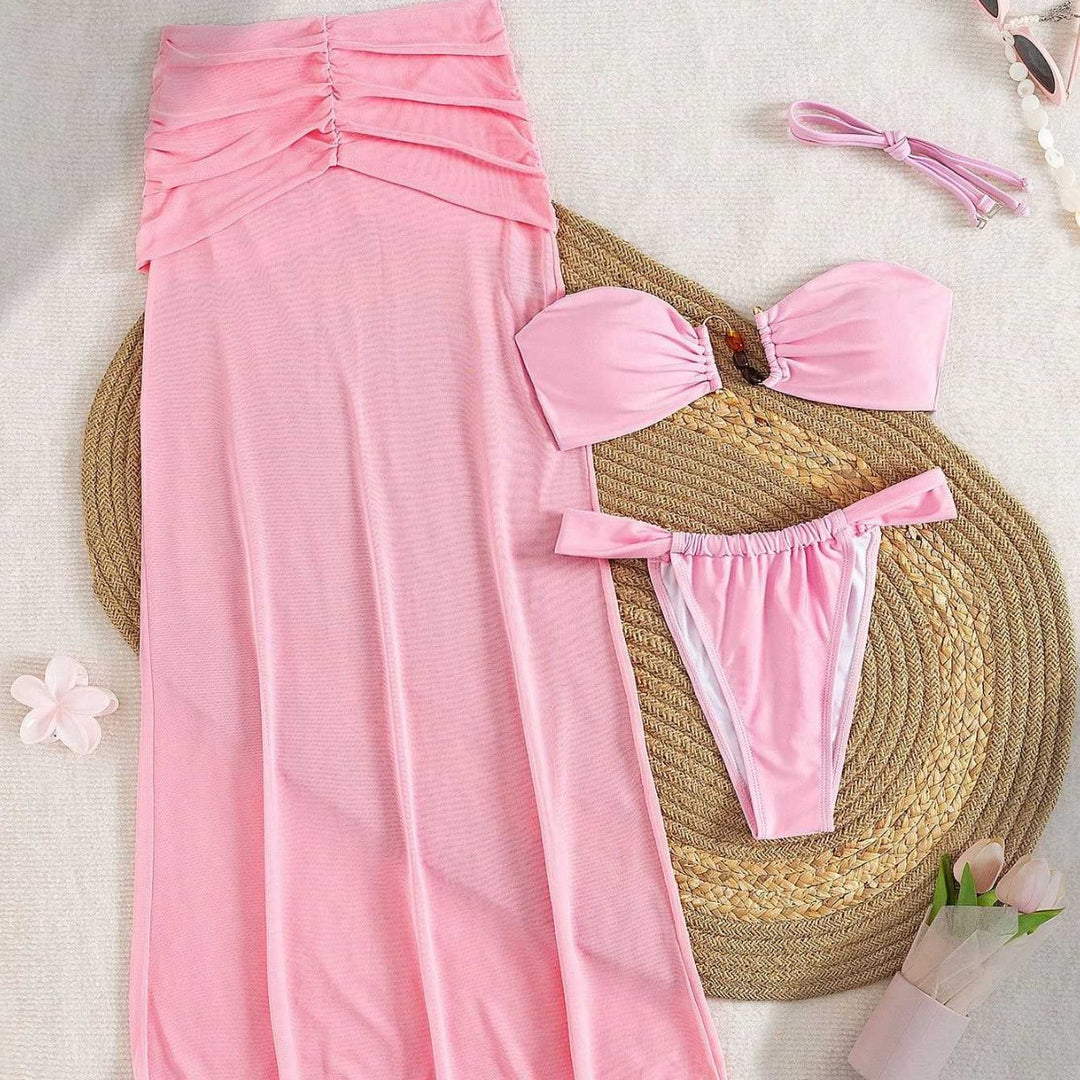 Damen Bandeau-Bikini mit fließendem Maxi-Rock Echo Archiv