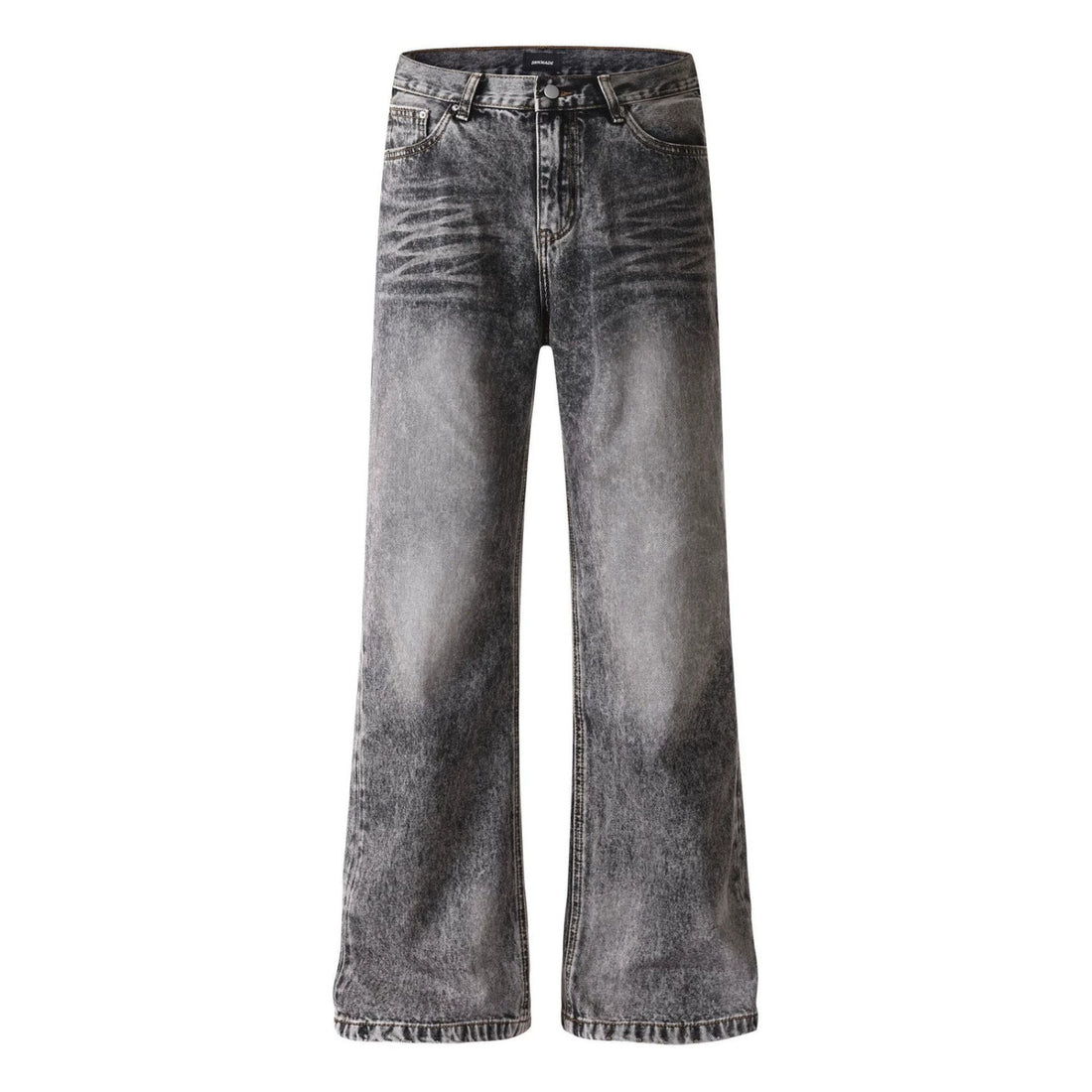 Damen weite Cropped-Jeans mit hoher Taille und Used-Effekt Echoarchiv