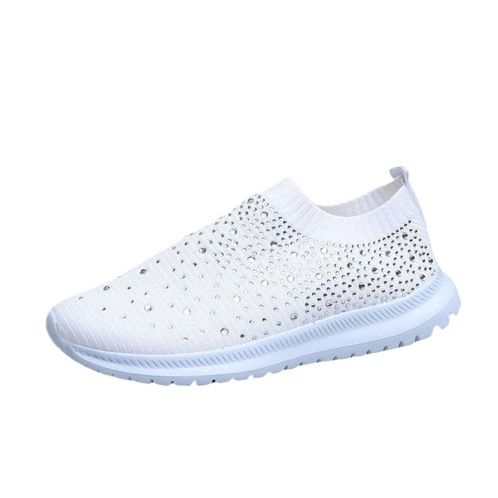 Damen nan gestrickter Slip-On Sneaker mit Strassbesatz, elastischem Schaft und stoßdämpfender EVA-Sohle Echo Archiv