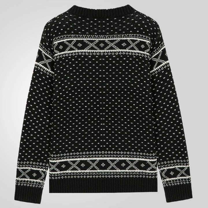 Herren Gemusterter Pullover mit klassischem Norweger-Muster Echoarchiv
