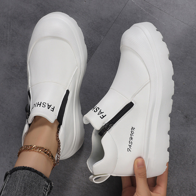 Damen nan Plateau-Sneaker mit seitlichem Reißverschluss, gepolstertem Komfortfußbett und profiliertem Laufprofil Echo Archiv