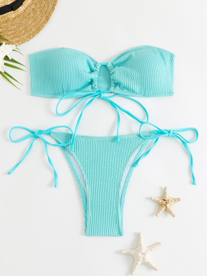 Damen Bandeau-Bikini-Set mit Klettverschluss und verstellbaren Bindebändern Echo Archiv