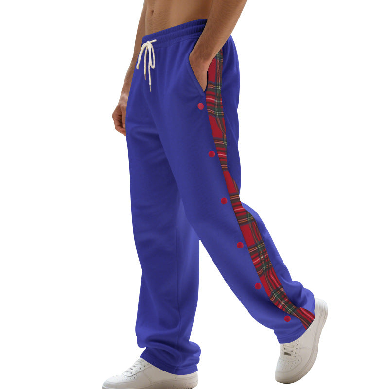 Herren Jogginghose mit seitlichen Knöpfen und pattern akzenten Echoarchiv