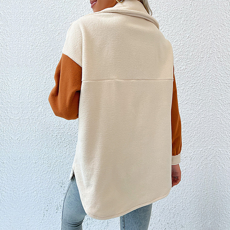 Damen Modische Fleecejacke mit Taschen und Knopfdetails Echo Archiv
