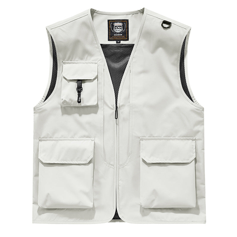 Herren Sichtbare Multifunktionale Utility-Weste mit Mesh‑Futter, Mehrfachtaschen und D‑Ring Echoarchiv