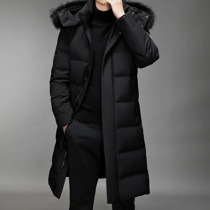 Herren Lang geschnittener Slim-Fit Steppparka mit abnehmbarer Kapuze und Thermofutter Echo Archiv