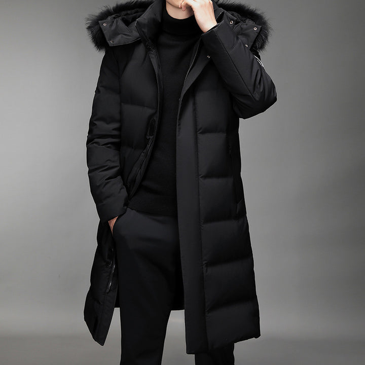 Herren Lang geschnittener Slim-Fit Steppparka mit abnehmbarer Kapuze und Thermofutter Echo Archiv