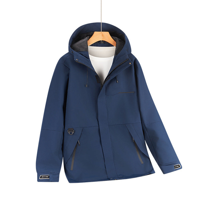 Herren Wasserabweisende Softshell-Kapuzenjacke mit verdeckten Reißverschlüssen und urbanem Schnitt Echo Archiv