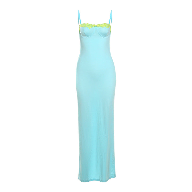 Damen Langarm Nachtkleid mit eleganter Spitzenverzierung Echo Archiv