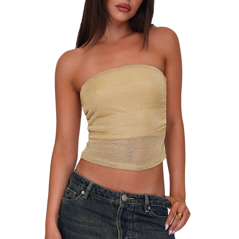 Damen Bandeau-Top aus hochwertigem, elastischem Material mit feiner Struktur Echo Archiv