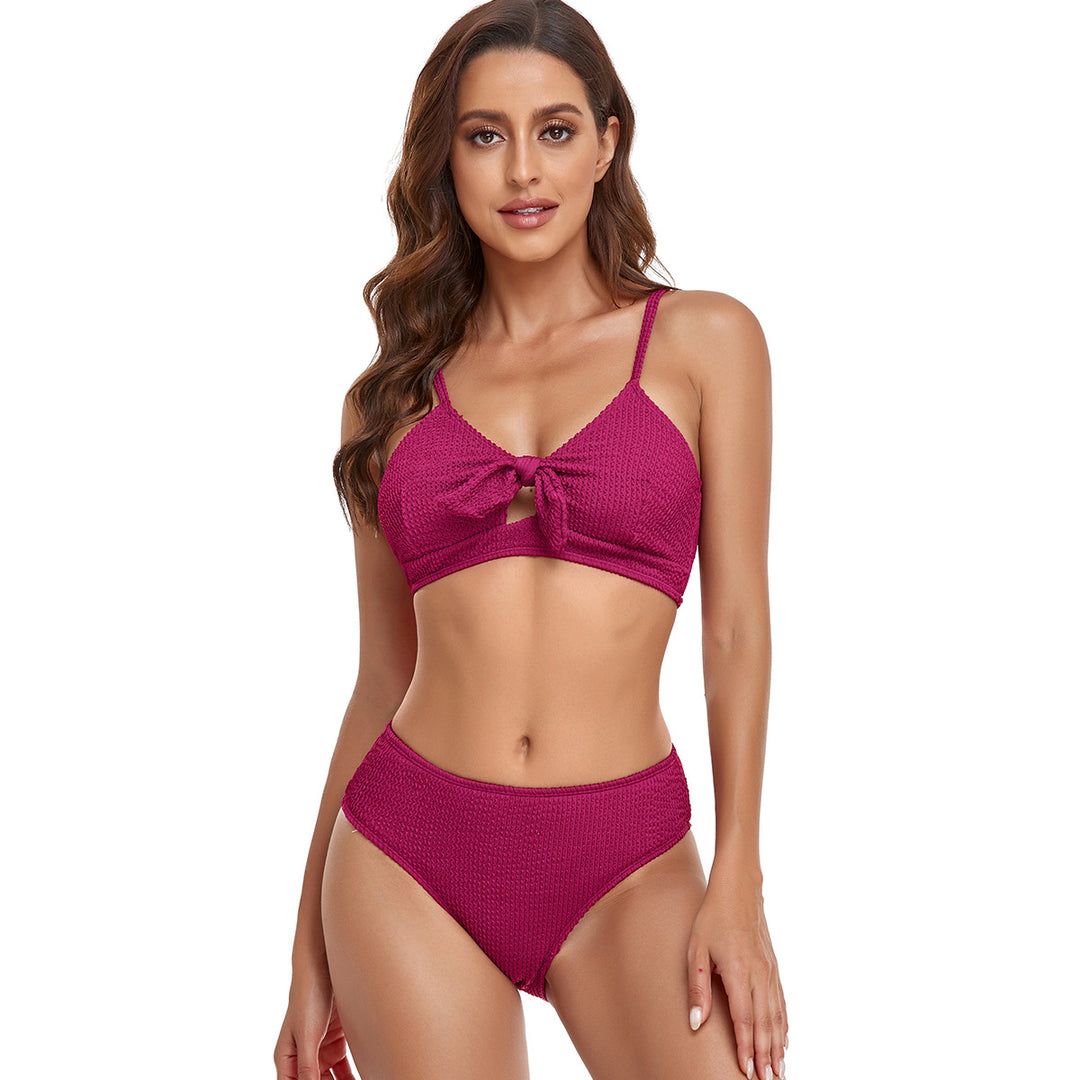 Damen Bikini-Set mit verspieltem Knoten und hoch geschnittenem Unterteil Echo Archiv