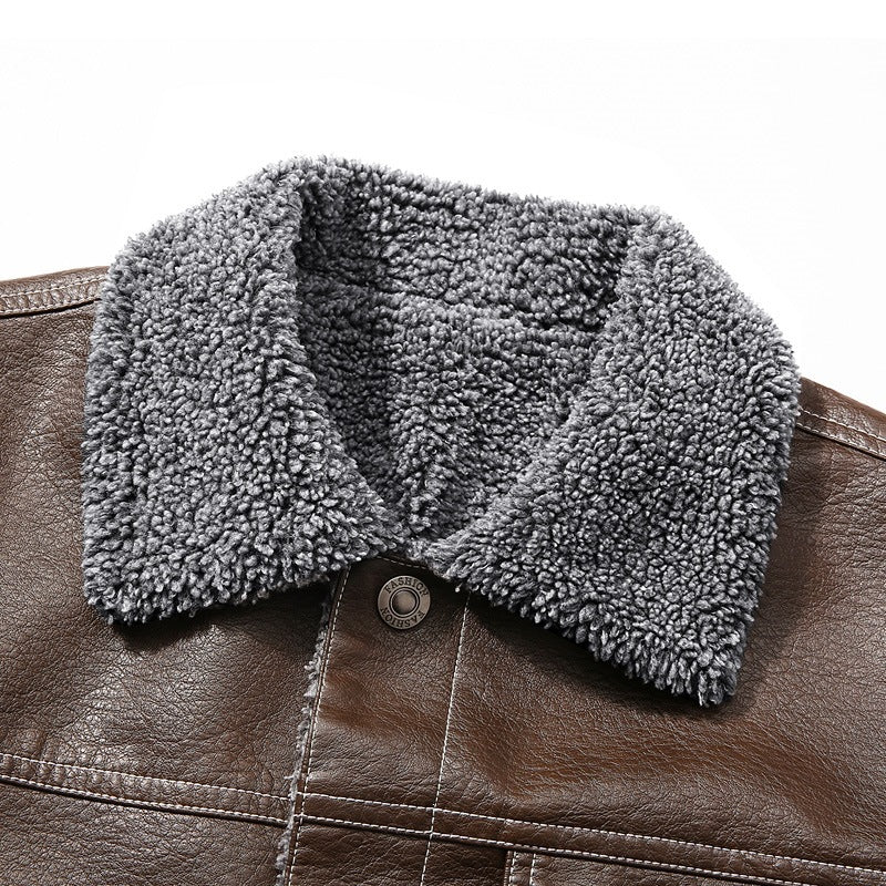 Herren Edle Kunstlederjacke mit weichem Teddyfutter Echo Archiv