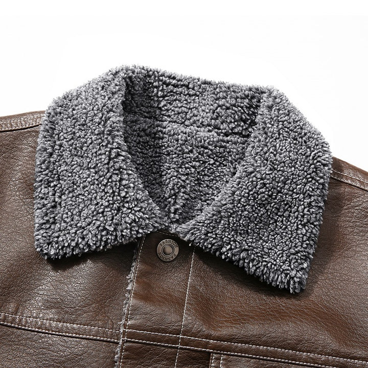 Herren Edle Kunstlederjacke mit weichem Teddyfutter Echo Archiv