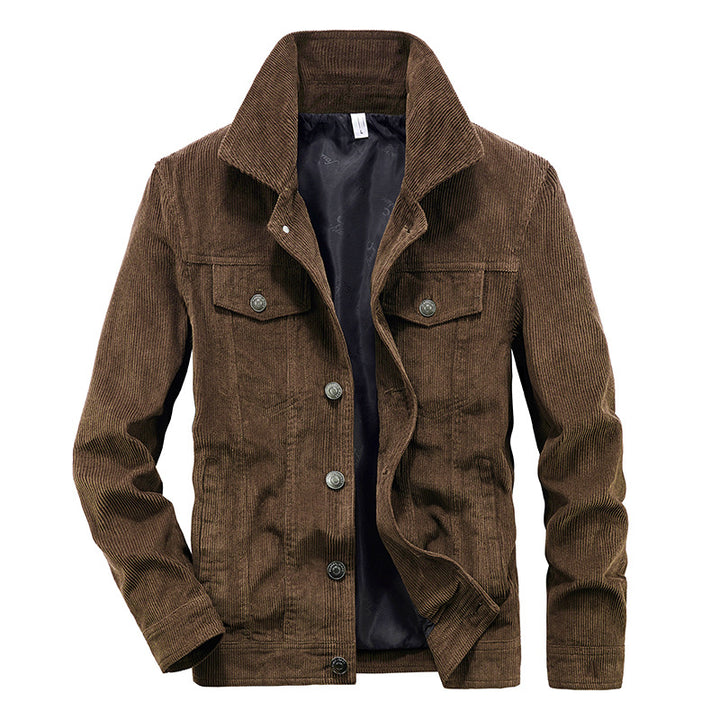 Herren Lässige Cordjacke mit praktischem Kragen Echo Archiv
